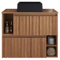 Gabinete Suspenso 2 Portas Com Cuba Preta 75 Cm Bl1000 Mell Faem Mell - 1