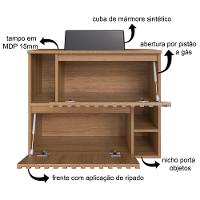 Gabinete Suspenso 2 Portas Com Cuba Preta 75 Cm Bl1000 Mell Faem Mell - 3