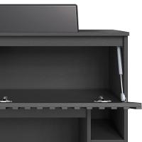 Gabinete Suspenso 2 Portas Com Cuba Preta 75 Cm Bl1000 Grafite Faem Grafite - 5