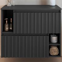 Gabinete Suspenso 2 Portas Basculantes 75 Cm Bl1000 Grafite Faem Grafite - 2