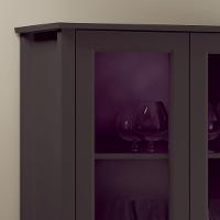 Cristaleira 2 Portas Vidro 1 Gaveta 180x80 Cm E954 Preto Dtall Preto - 5