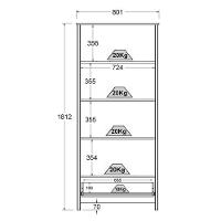 Cristaleira 2 Portas Vidro 1 Gaveta 180x80 Cm E954 Preto Dtall Preto - 6