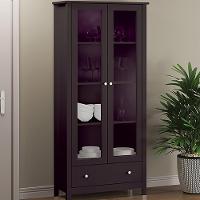 Cristaleira 2 Portas Vidro 1 Gaveta 180x80 Cm E954 Preto Dtall Preto - 8