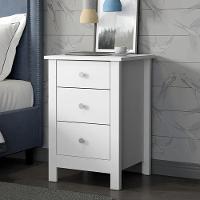 Kit 02 Mesas De Cabeceira 3 Gavetas 36 Cm Dm113 Branco Dtall Branco - 7