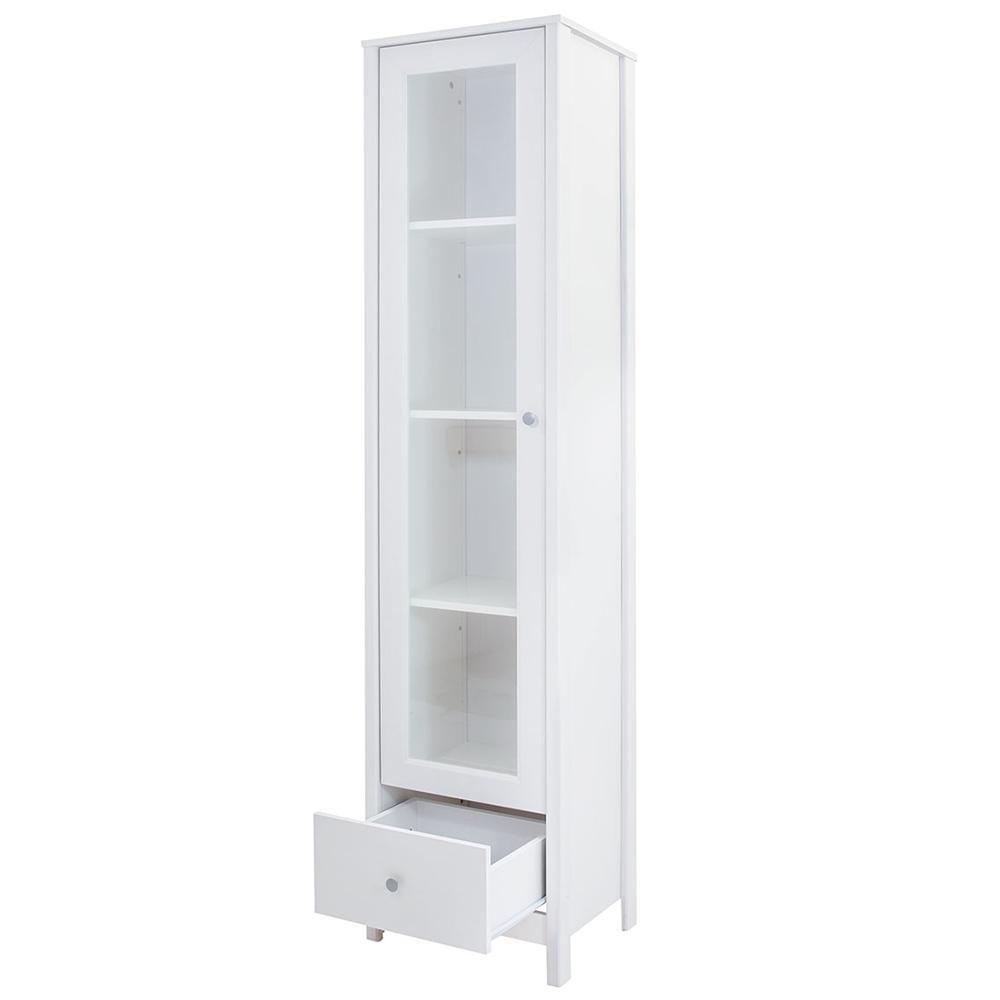 Cristaleira 1 Porta Vidro 1 Gaveta 180x43 Cm E962 Branco Dtall Branco - 5