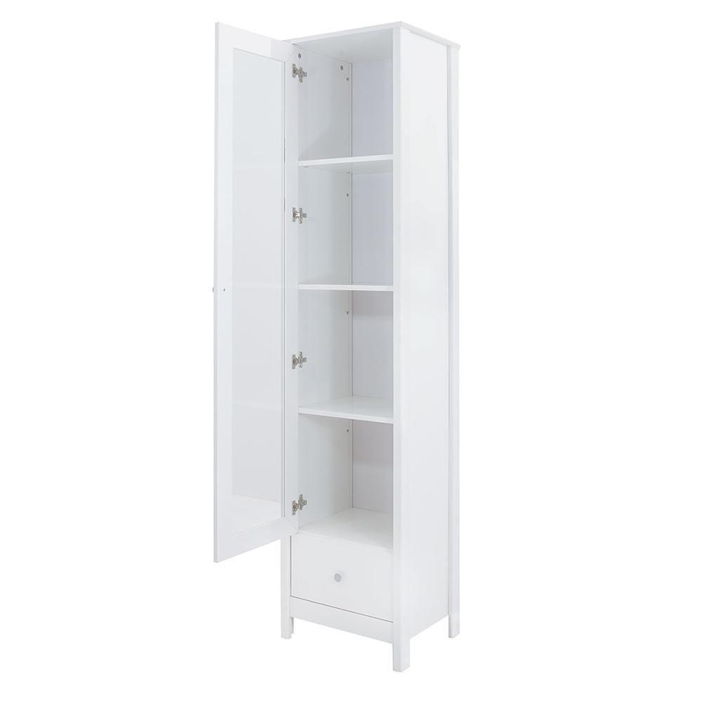 Cristaleira 1 Porta Vidro 1 Gaveta 180x43 Cm E962 Branco Dtall Branco - 7