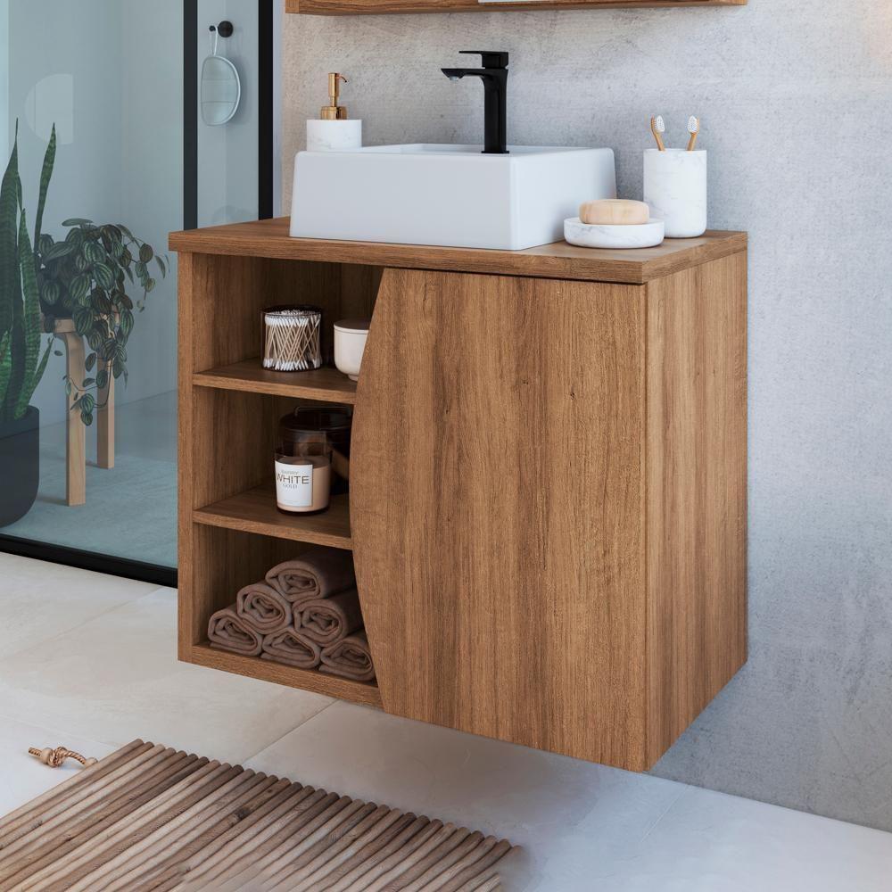 Gabinete Espelheira E Cuba Branca 70 Cm Cj9680 Mell Faem Mell - 5