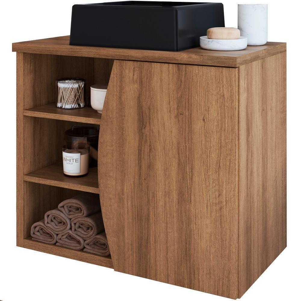 Gabinete Suspenso Com Cuba Preta 70 Cm Bl9680 Mell Faem Mell - 1