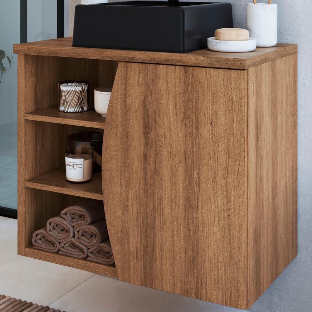 Gabinete Suspenso Com Cuba Preta 70 Cm Bl9680 Mell Faem Mell - 2