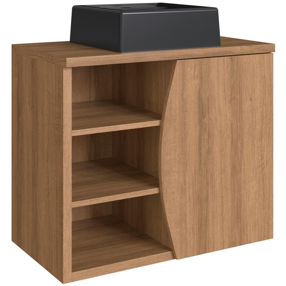 Gabinete Suspenso Com Cuba Preta 70 Cm Bl9680 Mell Faem Mell - 7