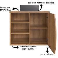 Gabinete Suspenso Com Cuba Preta 70 Cm Bl9680 Mell Faem Mell - 3