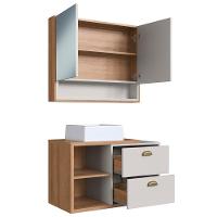 Gabinete Espelheira E Cuba Branca 80 Cm Cj8240 Mell Arenas Faem Mell Arenas - 5