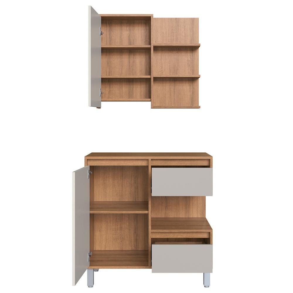 Gabinete Suspenso 80 Cm E Espelheira Cj2001 Mell Arenas Faem Mell Arenas - 5