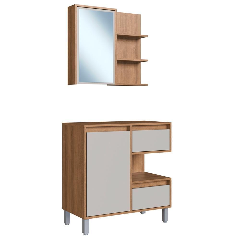 Gabinete Suspenso 80 Cm E Espelheira Cj2001 Mell Arenas Faem Mell Arenas - 7