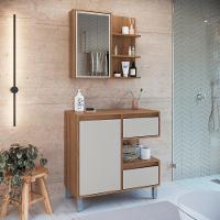 Gabinete Suspenso 80 Cm E Espelheira Cj2001 Mell Arenas Faem Mell Arenas - 9