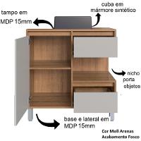 Gabinete Suspenso 80 Cm Cuba Preta Bl2001 Mell Arenas Faem Mell Arenas - 7
