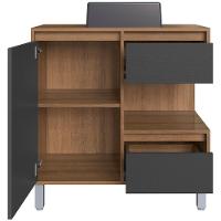 Gabinete Suspenso 80 Cm Cuba Preta Bl2001 Mell Grafite Faem Mell Grafite - 7