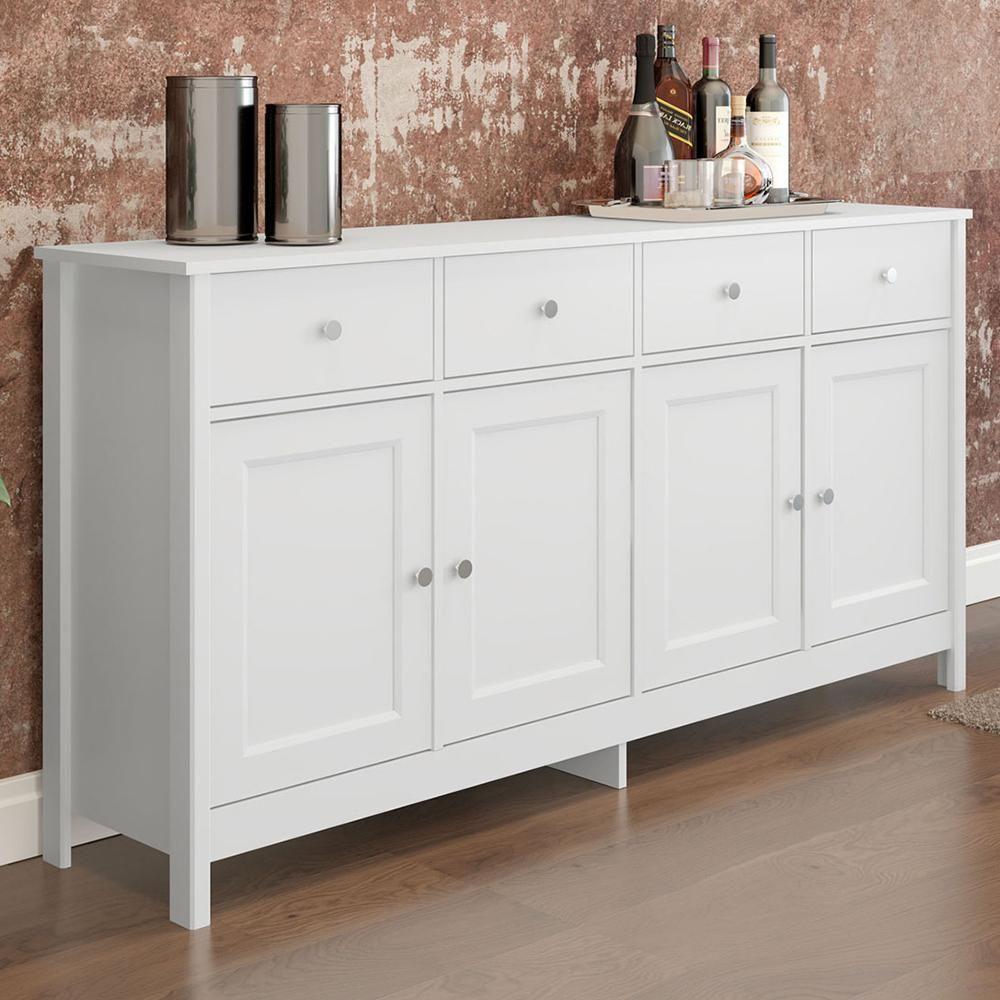 Balcao Buffet 4 Portas 4 Gavetas 154 Cm R626 Branco Dtall Branco - 2