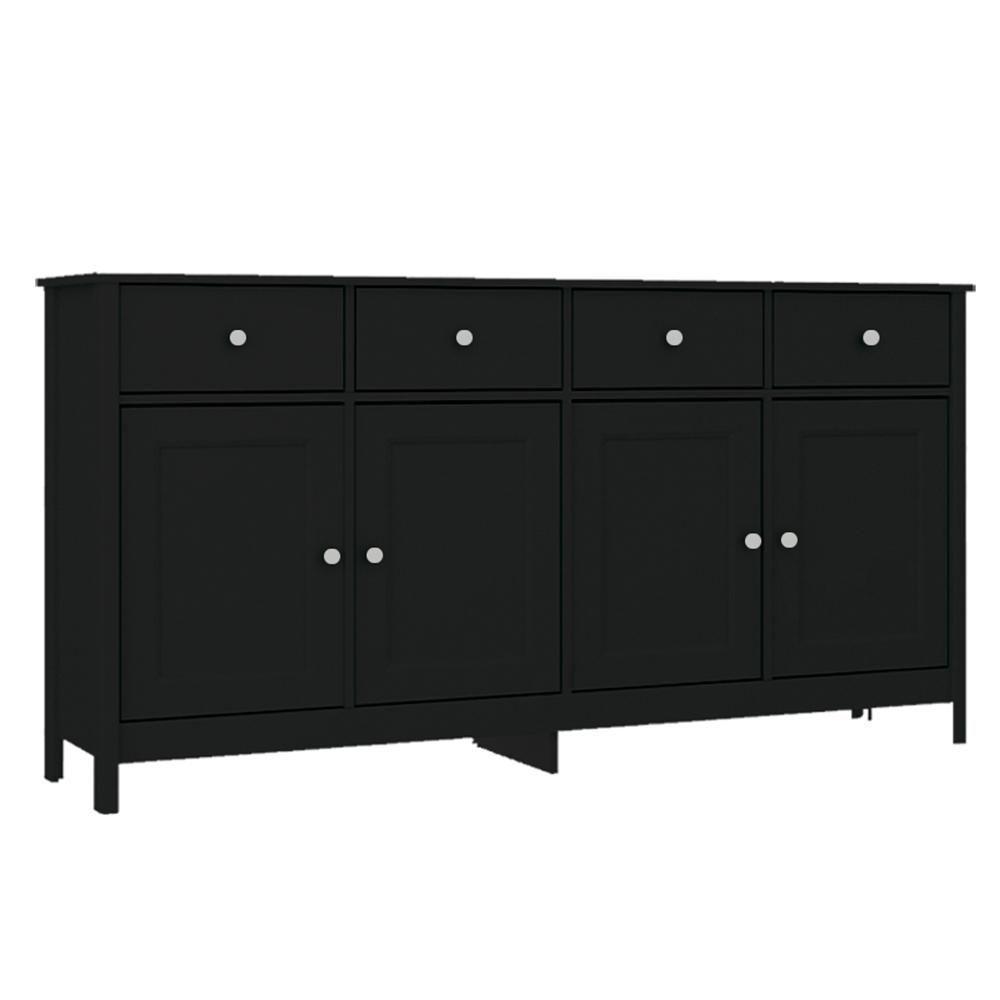 Balcao Buffet 4 Portas 4 Gavetas 154 Cm R626 Preto Dtall Preto - 1