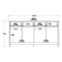 Balcao Buffet 4 Portas 4 Gavetas 154 Cm R626 Preto Dtall Preto - 6