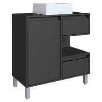 Gabinete Suspenso 80 Cm Cuba Branca Bl2001 Grafite Faem Grafite - 1