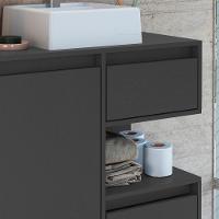 Gabinete Suspenso 80 Cm Cuba Branca Bl2001 Grafite Faem Grafite - 5