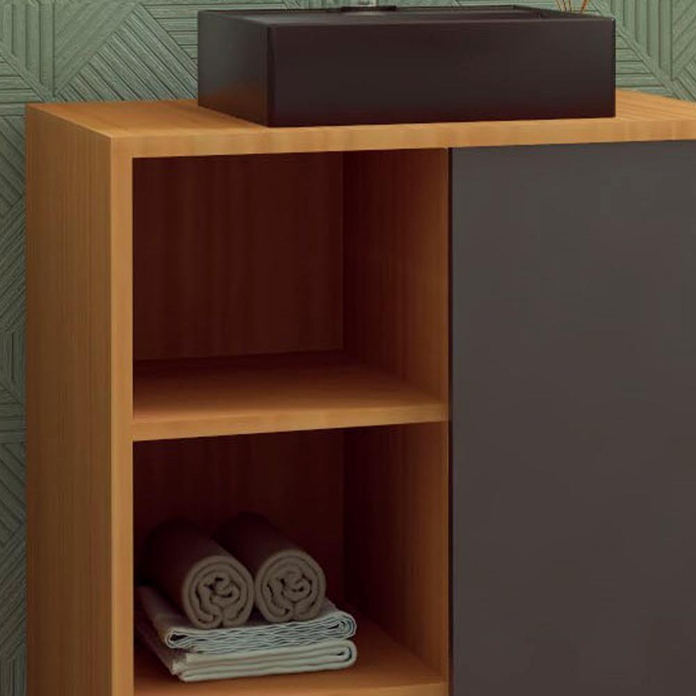 Gabinete 1 Porta Correr 60 Cm Cuba Preta Bl7250 Mell Grafite Faem Mell Grafite - 5