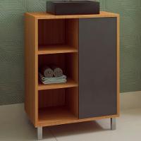 Gabinete 1 Porta Correr 60 Cm Cuba Preta Bl7250 Mell Grafite Faem Mell Grafite - 2