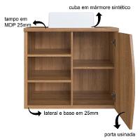 Gabinete Suspenso Com Cuba Branca 70 Cm Bl9680 Mell Faem Mell - 3