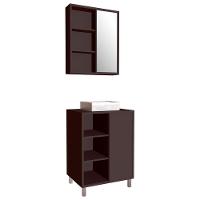 Gabinete 60 Cm Espelheira E Cuba Branca Cj7250 Grafite Faem Grafite - 1