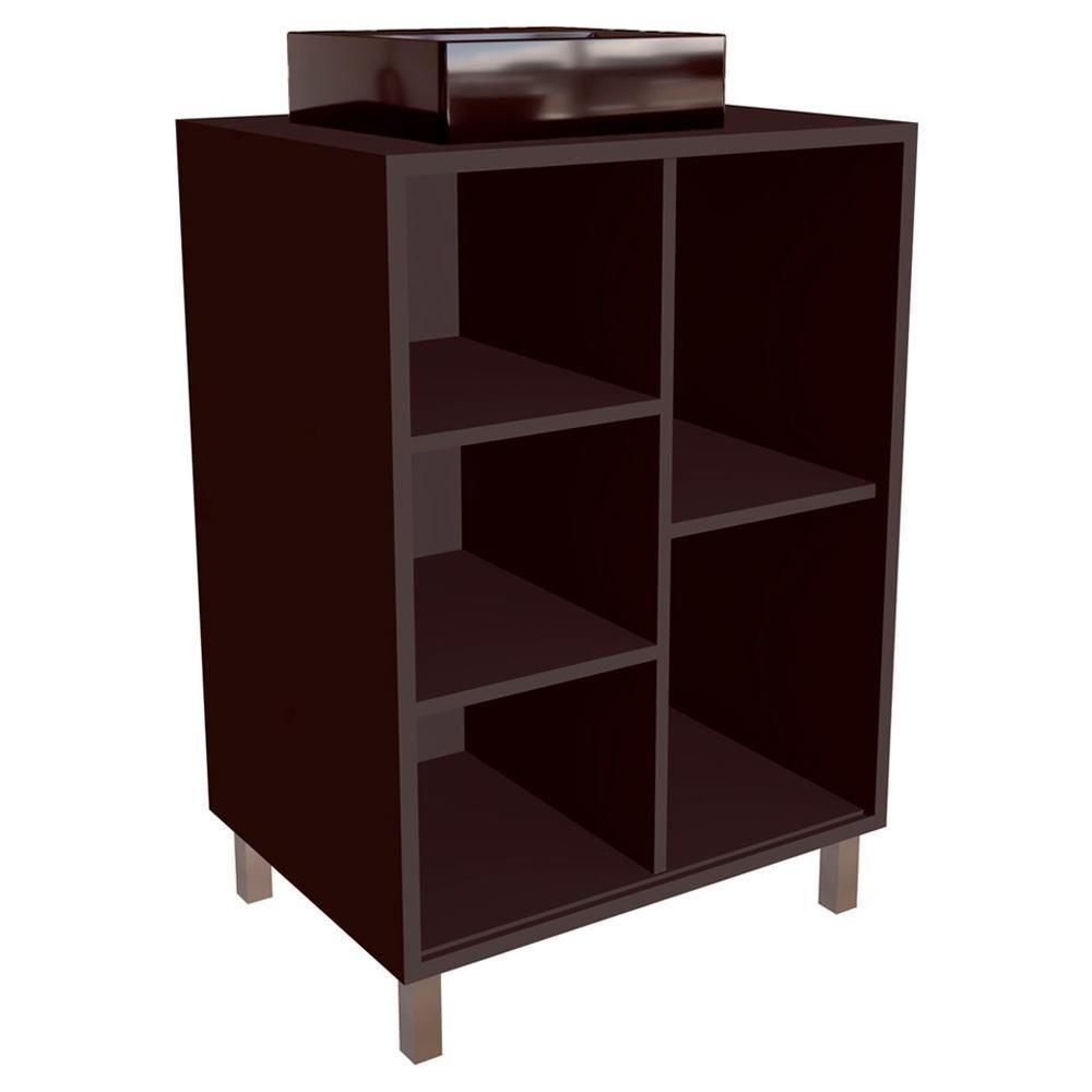 Gabinete 1 Porta Correr 60 Cm Cuba Preta Bl7250 Grafite Faem Grafite - 5