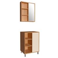 Gabinete 1 Porta Correr 60 Cm Espelheira Cj7250 Mell Arenas Faem Mell Arenas - 1