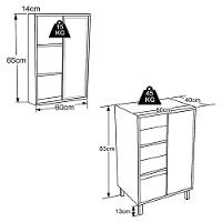Gabinete 1 Porta Correr 60 Cm Espelheira Cj7250 Mell Arenas Faem Mell Arenas - 3