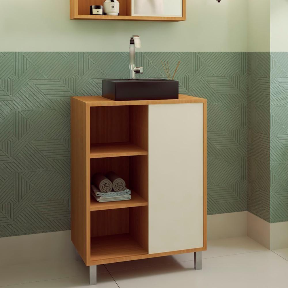 Gabinete 1 Porta Correr 60 Cm Cuba Preta Bl7250 Mell Arenas Faem Mell Arenas - 2