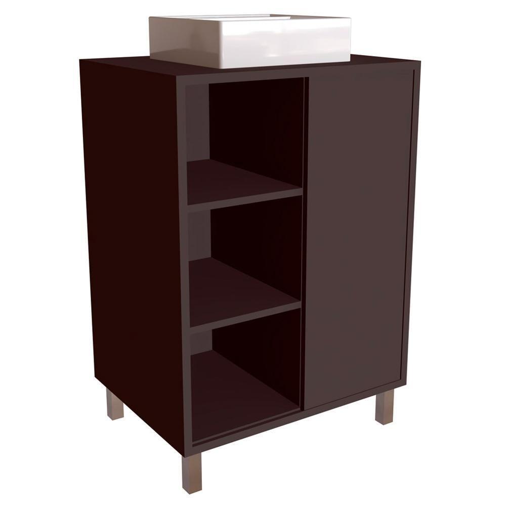 Gabinete 1 Porta Correr 60 Cm Cuba Branca Bl7250 Grafite Faem Grafite - 1