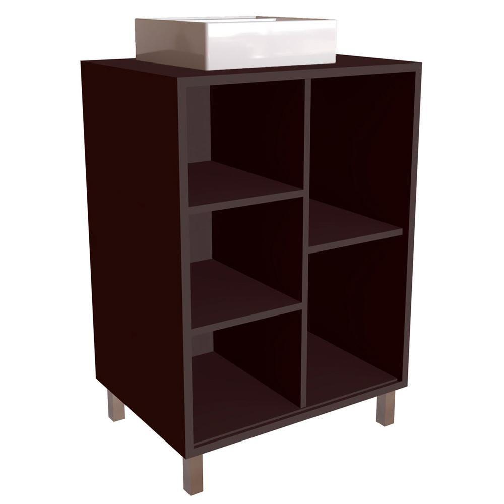 Gabinete 1 Porta Correr 60 Cm Cuba Branca Bl7250 Grafite Faem Grafite - 4