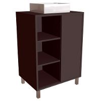 Gabinete 1 Porta Correr 60 Cm Cuba Branca Bl7250 Grafite Faem Grafite - 1