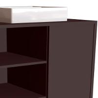 Gabinete 1 Porta Correr 60 Cm Cuba Branca Bl7250 Grafite Faem Grafite - 2