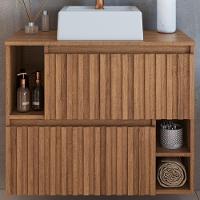 Gabinete Suspenso 2 Portas Com Cuba Branca 75 Cm Bl1000 Mell Faem Mell - 2