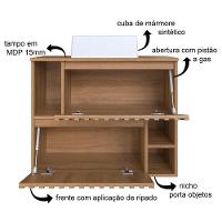 Gabinete Suspenso 2 Portas Com Cuba Branca 75 Cm Bl1000 Mell Faem Mell - 6