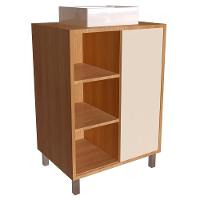 Gabinete 1 Porta Correr 60 Cm Cuba Branca Bl7250 Mell Arenas Faem Mell Arenas - 1