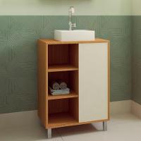 Gabinete 1 Porta Correr 60 Cm Cuba Branca Bl7250 Mell Arenas Faem Mell Arenas - 7