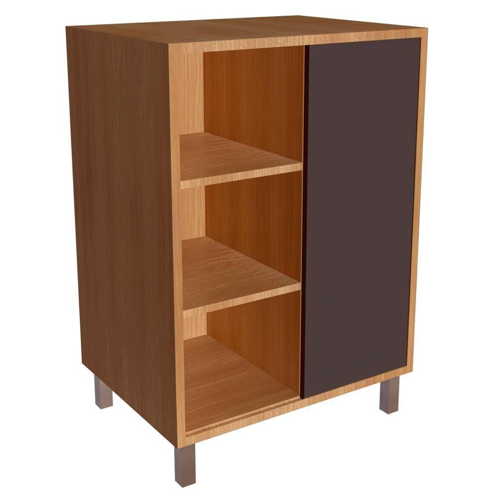 Gabinete 1 Porta De Correr 5 Nichos 60 Cm Bl7250 Mell Grafite Faem Mell Grafite - 1