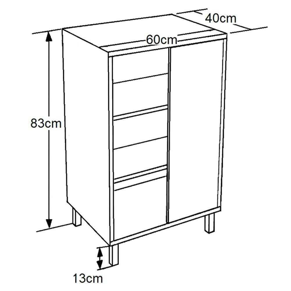 Gabinete 1 Porta De Correr 5 Nichos 60 Cm Bl7250 Mell Grafite Faem Mell Grafite - 4