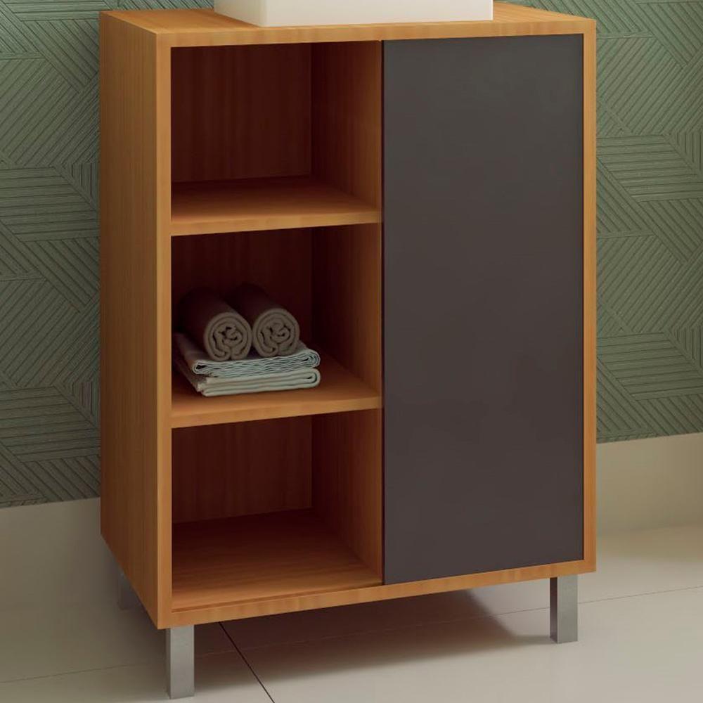 Gabinete 1 Porta De Correr 5 Nichos 60 Cm Bl7250 Mell Grafite Faem Mell Grafite - 7