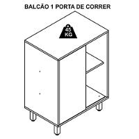 Gabinete 1 Porta De Correr 5 Nichos 60 Cm Bl7250 Mell Grafite Faem Mell Grafite - 2