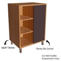 Gabinete 1 Porta De Correr 5 Nichos 60 Cm Bl7250 Mell Grafite Faem Mell Grafite - 3