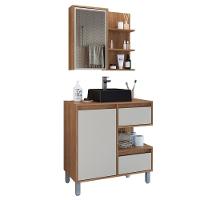 Gabinete 80 Cm Espelheira E Cuba Preta Cj2001 Mell Arenas Faem Mell Arenas - 1