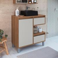 Gabinete 80 Cm Espelheira E Cuba Preta Cj2001 Mell Arenas Faem Mell Arenas - 7