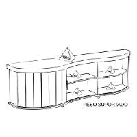 Rack Bancada Tv 75 Pol 180 Cm 4699 Cinamomo Off White Arly Cinamomo Off White